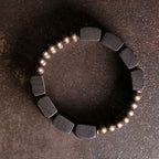 Fortune Jewel Vintage Peace Ebony Wood Copper Beads Balance Bracelet