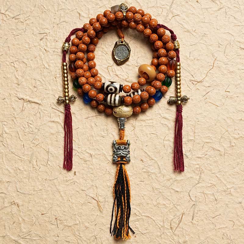 Fortune Jewel Tibet Bodhi Seed 108 Mala Beads Wisdom Peace Bracelet Necklace