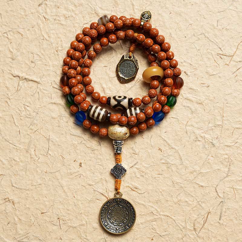 Fortune Jewel Tibet Bodhi Seed 108 Mala Beads Wisdom Peace Bracelet Necklace