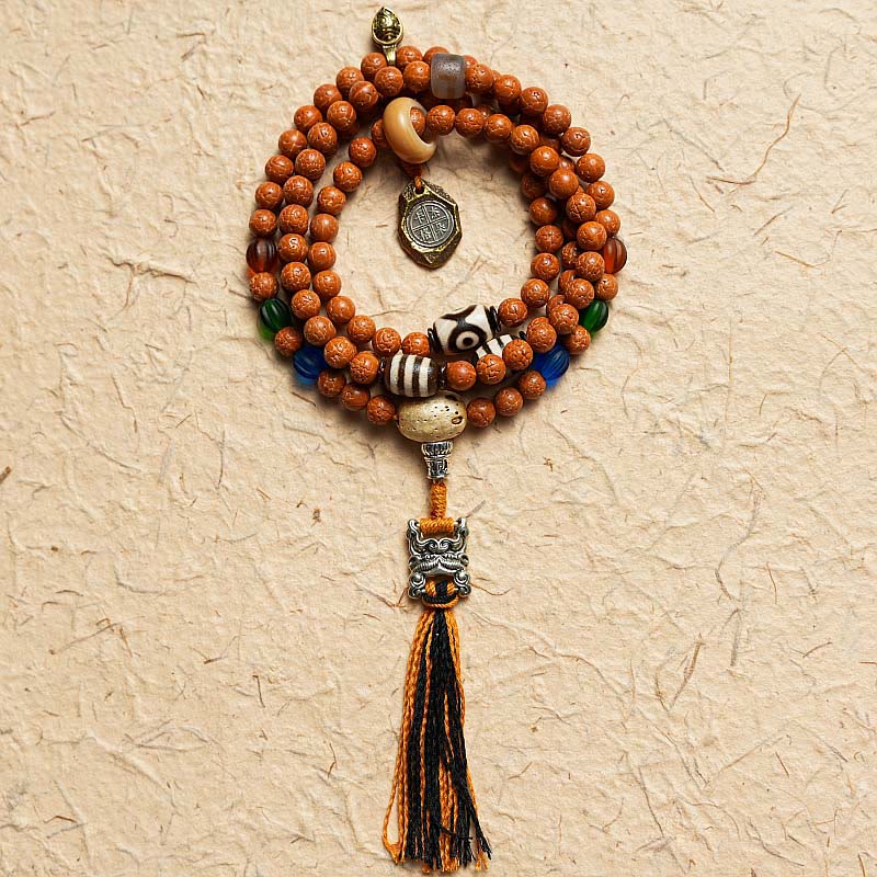 Fortune Jewel Tibet Bodhi Seed 108 Mala Beads Wisdom Peace Bracelet Necklace