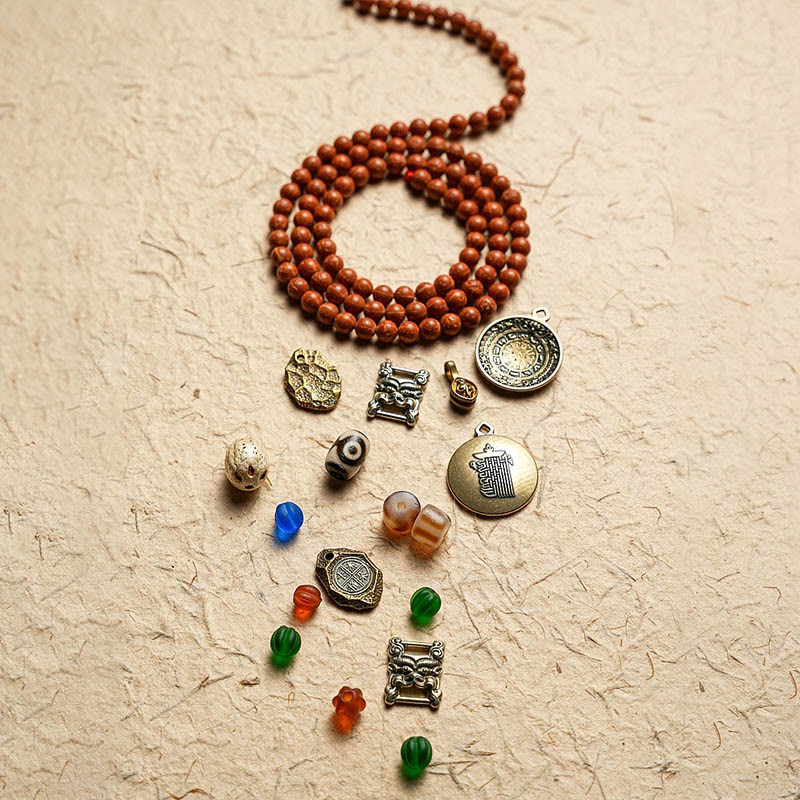 Fortune Jewel Tibet Bodhi Seed 108 Mala Beads Wisdom Peace Bracelet Necklace