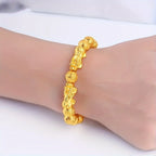 10mm Feng Shui Pixiu Wealth Bracelet Deluxe Gold Lucky Bracelet