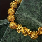 10mm Feng Shui Pixiu Wealth Bracelet Deluxe Gold Lucky Bracelet