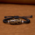 Fortune Jewel Tibetan Nine-Eye Dzi Bead Three-eyed Dzi Bead Wealth Protection Rope Bracelet