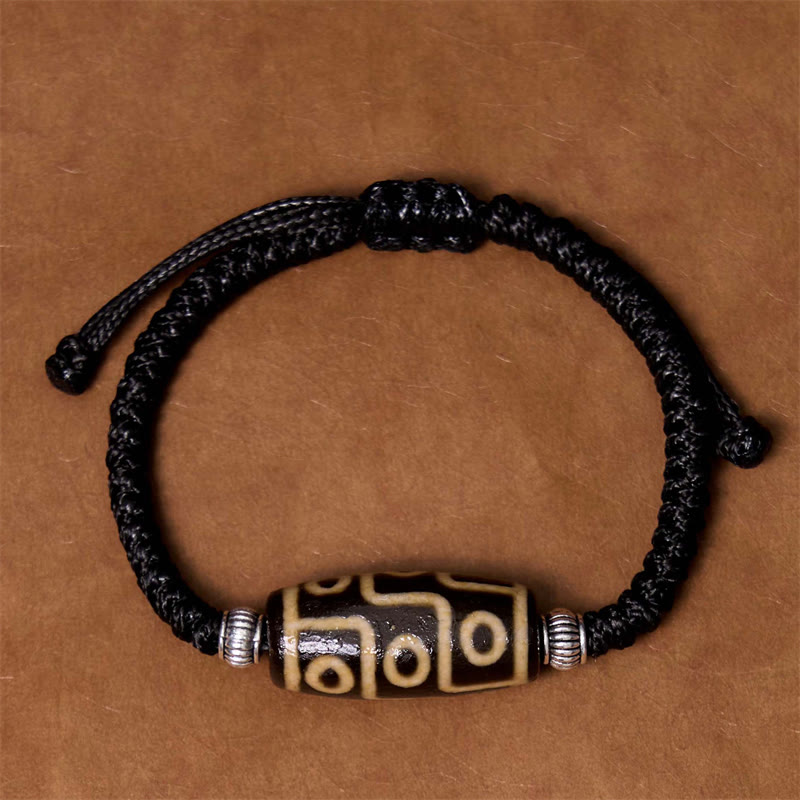 Fortune Jewel Tibetan Nine-Eye Dzi Bead Three-eyed Dzi Bead Wealth Protection Rope Bracelet