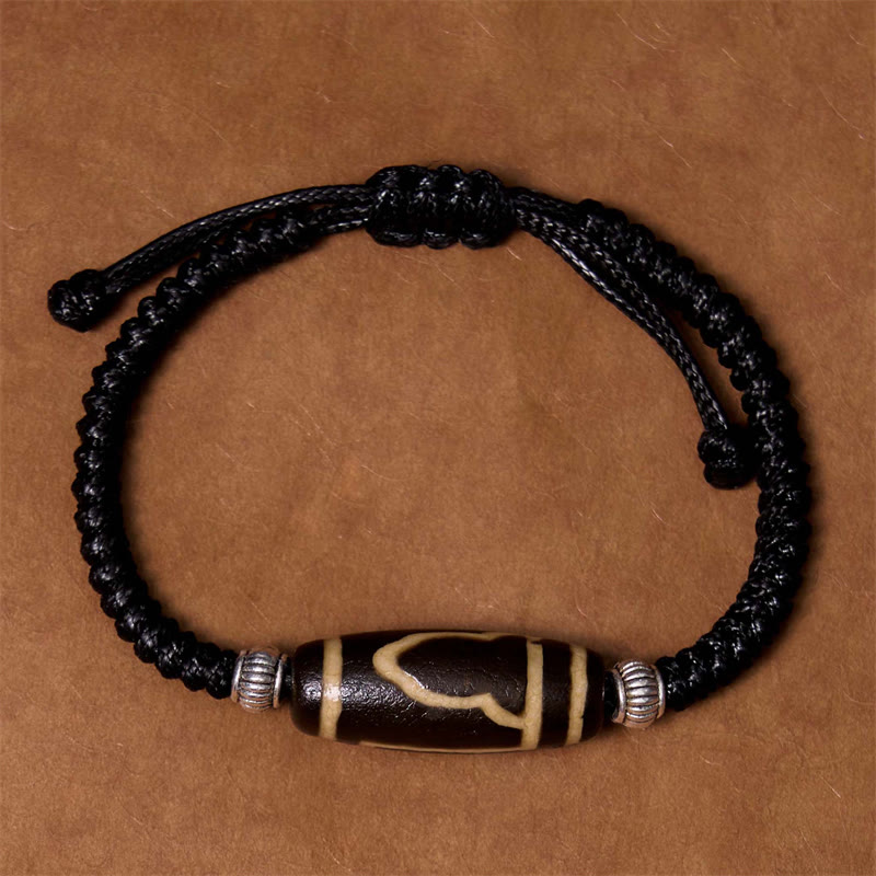 Fortune Jewel Tibetan Nine-Eye Dzi Bead Three-eyed Dzi Bead Wealth Protection Rope Bracelet