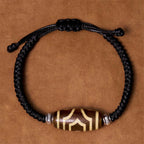 Fortune Jewel Tibetan Nine-Eye Dzi Bead Three-eyed Dzi Bead Wealth Protection Rope Bracelet