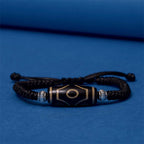 Fortune Jewel Tibetan Nine-Eye Dzi Bead Three-eyed Dzi Bead Wealth Protection Rope Bracelet