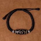 Fortune Jewel Tibetan Nine-Eye Dzi Bead Three-eyed Dzi Bead Wealth Protection Rope Bracelet