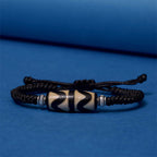 Fortune Jewel Tibetan Nine-Eye Dzi Bead Three-eyed Dzi Bead Wealth Protection Rope Bracelet