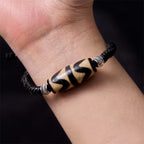 Fortune Jewel Tibetan Nine-Eye Dzi Bead Three-eyed Dzi Bead Wealth Protection Rope Bracelet