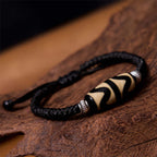 Fortune Jewel Tibetan Nine-Eye Dzi Bead Three-eyed Dzi Bead Wealth Protection Rope Bracelet