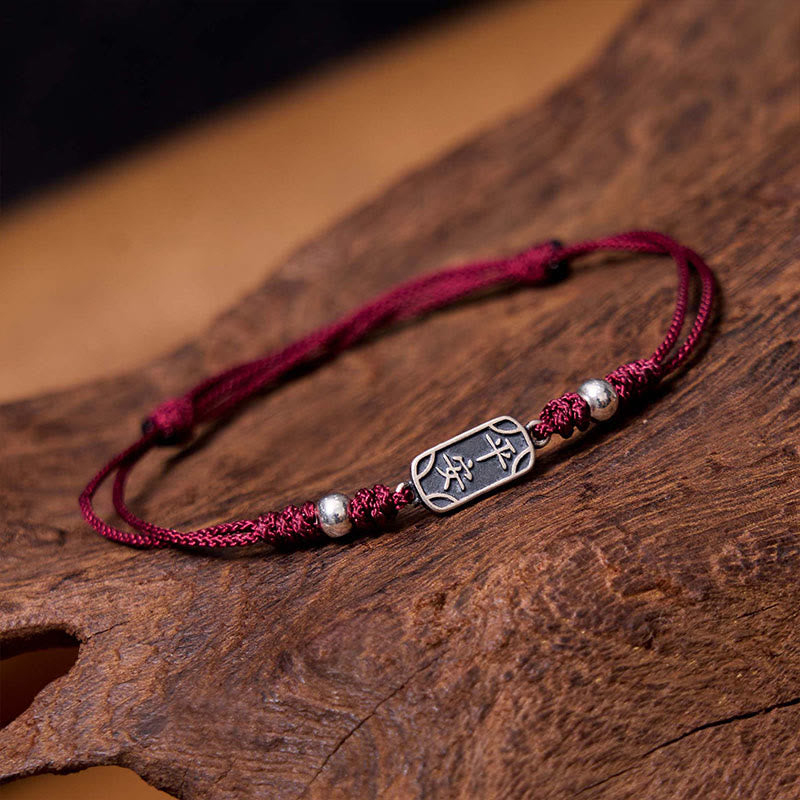 Fortune Jewel Handmade 925 Sterling Silver Peace And Joy Safe Well Protection Braided Bracelet