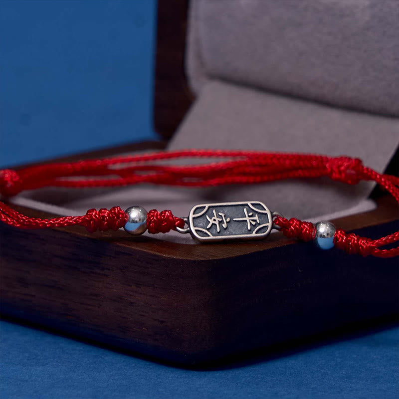 Fortune Jewel Handmade 925 Sterling Silver Peace And Joy Safe Well Protection Braided Bracelet