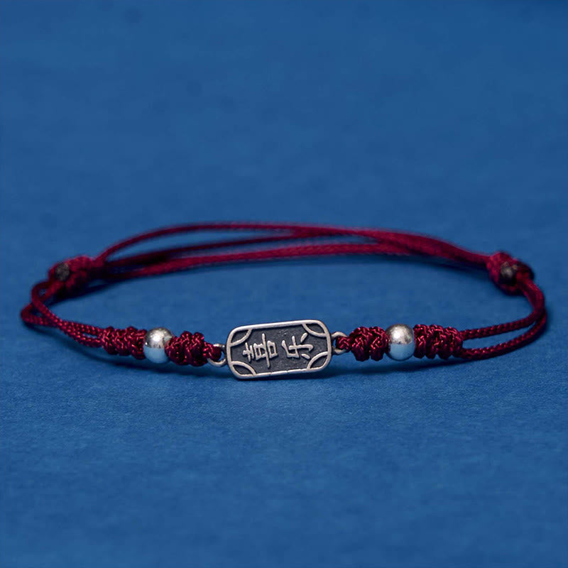 Fortune Jewel Handmade 925 Sterling Silver Peace And Joy Safe Well Protection Braided Bracelet