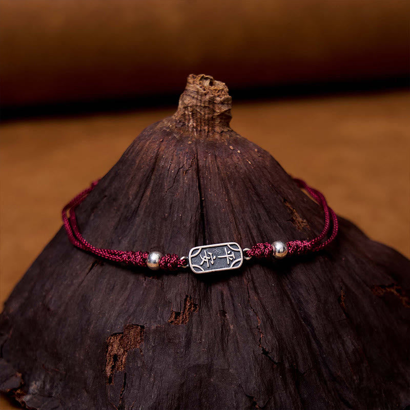 Fortune Jewel Handmade 925 Sterling Silver Peace And Joy Safe Well Protection Braided Bracelet