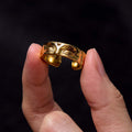 Fortune Jewel Golden Meditation Buddha Serenity Copper Adjustable Ring Fortune Jewel