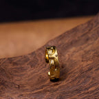 Fortune Jewel Golden Meditation Buddha Serenity Copper Adjustable Ring Fortune Jewel