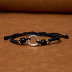 Fortune Jewel 925 Sterling Silver Plated Copper Peace Buckle Protection Braided String Bracelet