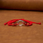 Fortune Jewel 925 Sterling Silver Plated Copper Peace Buckle Protection Braided String Bracelet