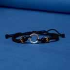 Fortune Jewel 925 Sterling Silver Plated Copper Peace Buckle Protection Braided String Bracelet