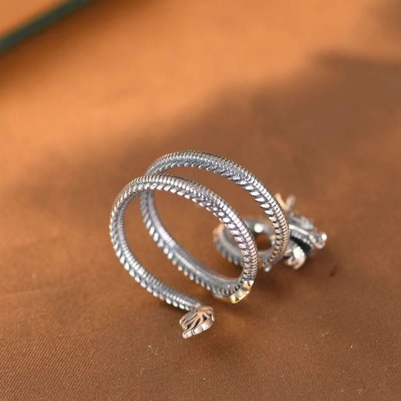 Fortune Jewel Vintage Dragon Pattern Protection Ring