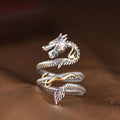 Fortune Jewel Vintage Dragon Pattern Protection Ring