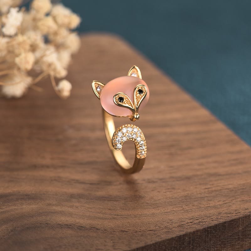 Fortune Jewel Cat's Eye Copper Fox Love Ring