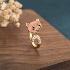 Fortune Jewel Cat's Eye Copper Fox Love Ring