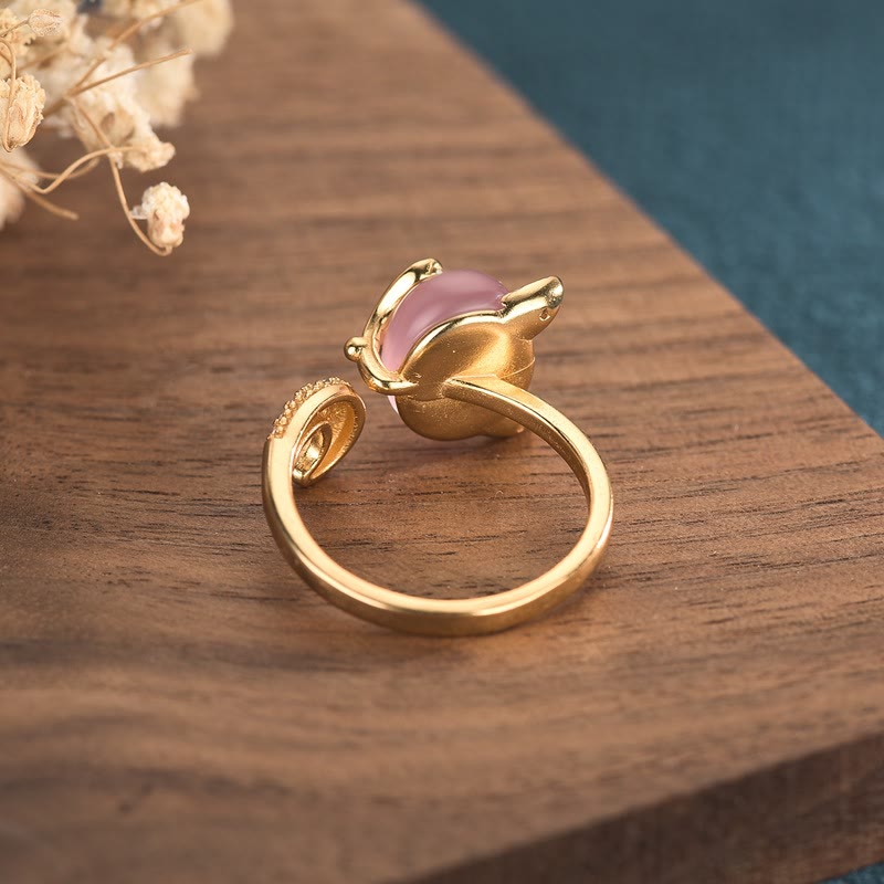 Fortune Jewel Cat's Eye Copper Fox Love Ring