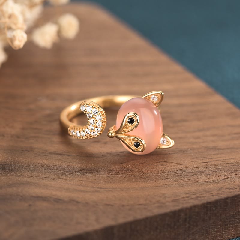 Fortune Jewel Cat's Eye Copper Fox Love Ring