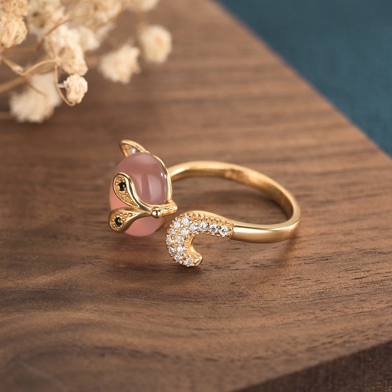 Fortune Jewel Cat's Eye Copper Fox Love Ring