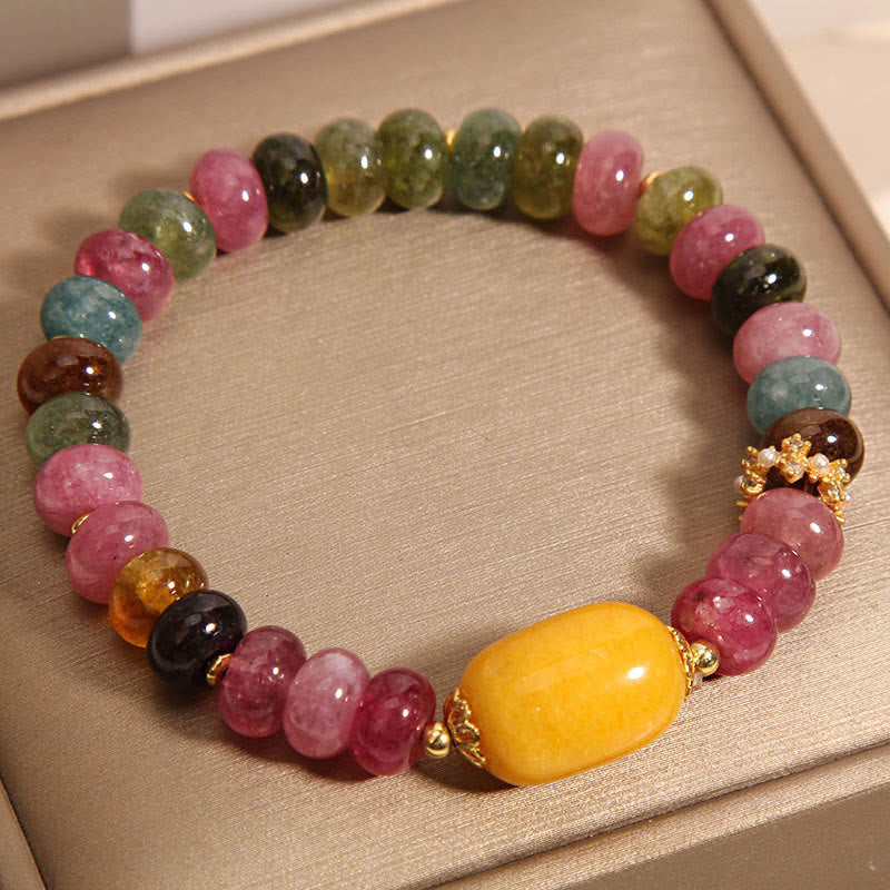Fortune Jewel Natural Tourmaline Topaz Positive Bracelet