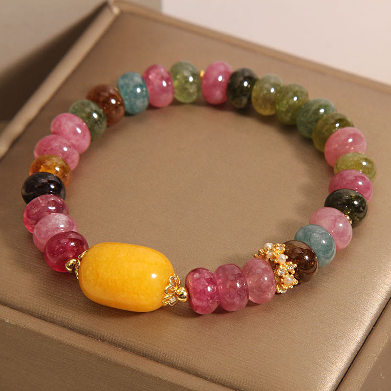 Fortune Jewel Natural Tourmaline Topaz Positive Bracelet