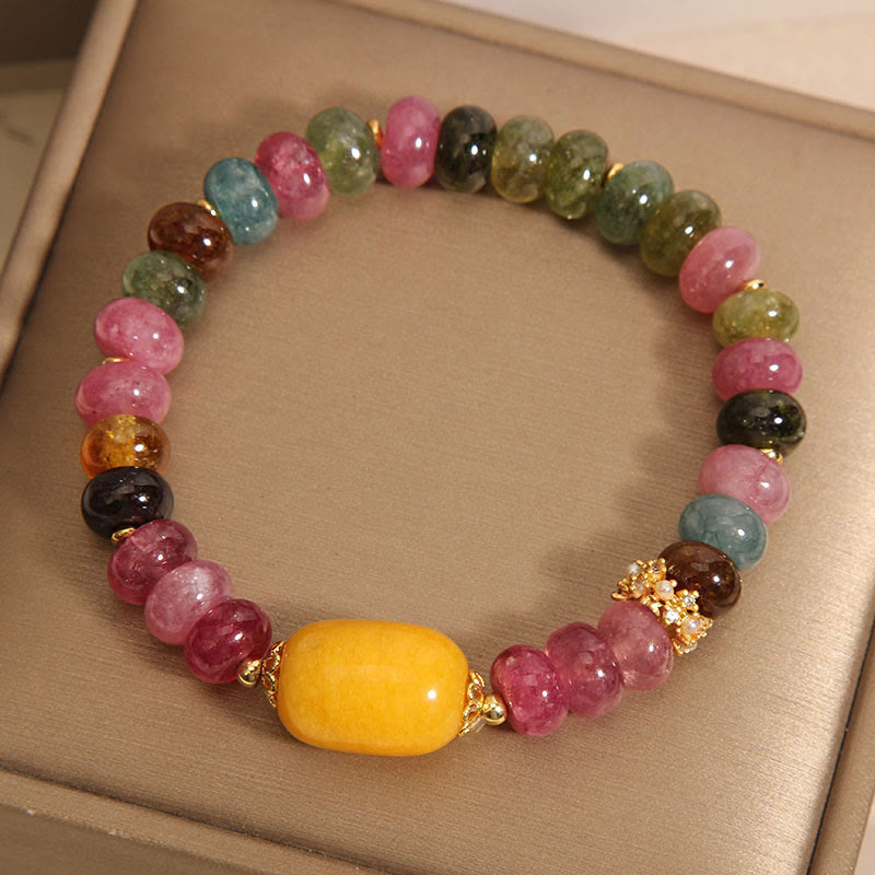 Fortune Jewel Natural Tourmaline Topaz Positive Bracelet