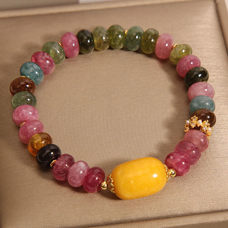 Fortune Jewel Natural Tourmaline Topaz Positive Bracelet