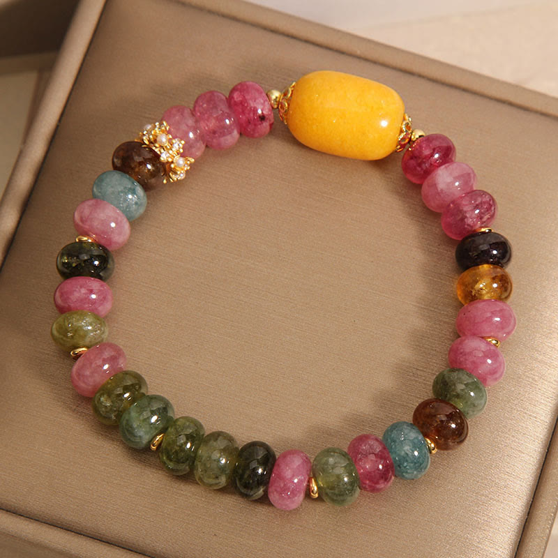 Fortune Jewel Natural Tourmaline Topaz Positive Bracelet