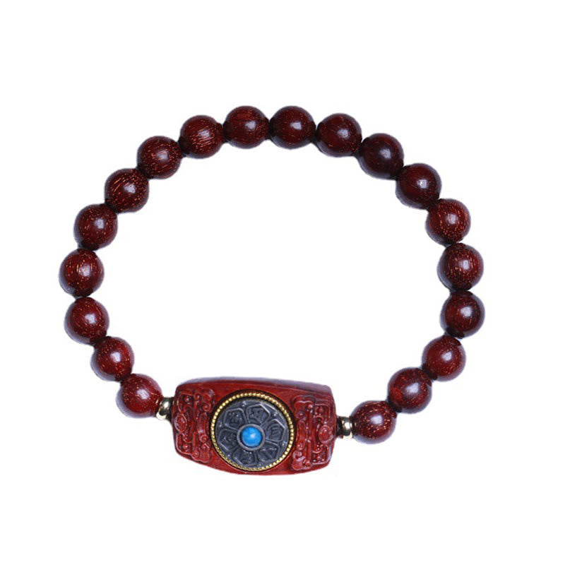 Fortune Jewel Small Leaf Red Sandalwood Green Sandalwood Six True Words Peace Bracelet
