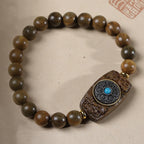 Fortune Jewel Small Leaf Red Sandalwood Green Sandalwood Six True Words Peace Bracelet