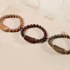 Fortune Jewel Small Leaf Red Sandalwood Green Sandalwood Six True Words Peace Bracelet