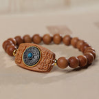 Fortune Jewel Small Leaf Red Sandalwood Green Sandalwood Six True Words Peace Bracelet