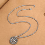Fortune Jewel One's Luck Improves Design Pattern Copper Rotatable Necklace Pendant