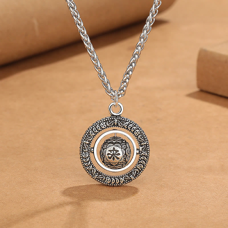 Fortune Jewel One's Luck Improves Design Pattern Copper Rotatable Necklace Pendant