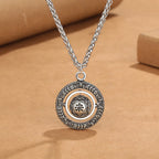 Fortune Jewel One's Luck Improves Design Pattern Copper Rotatable Necklace Pendant