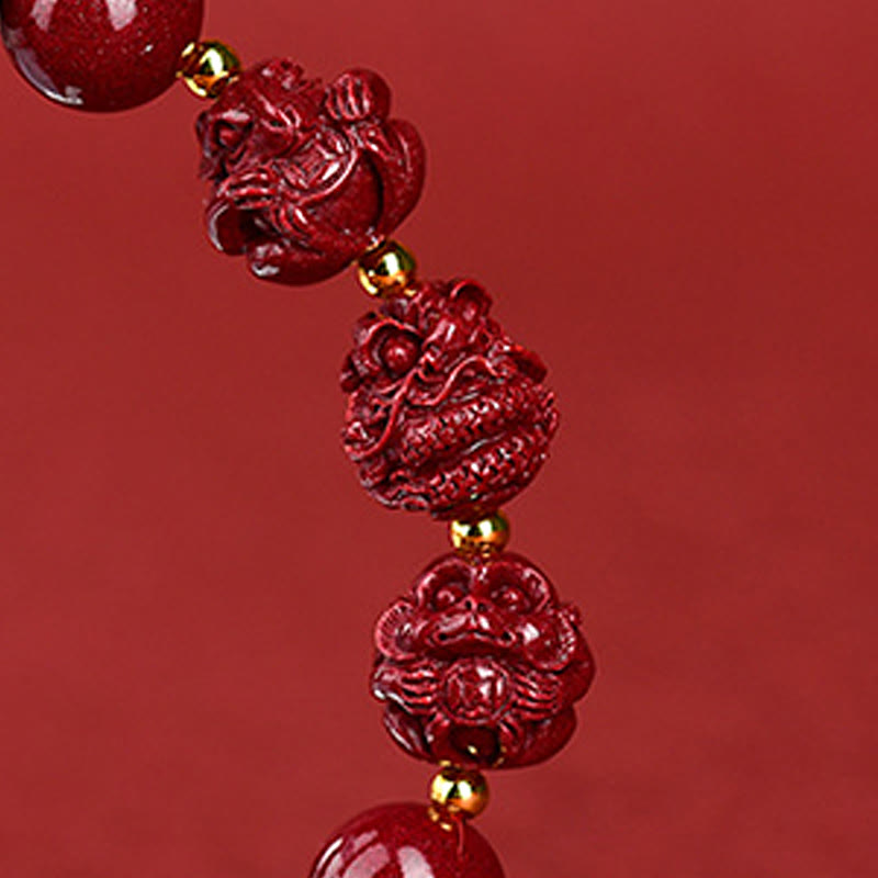 Fortune Jewel Chinese Zodiac Cinnabar Keep Away Evil Spirits Blessing Bracelet