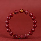 Fortune Jewel Chinese Zodiac Cinnabar Keep Away Evil Spirits Blessing Bracelet