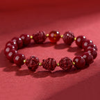 Fortune Jewel Chinese Zodiac Cinnabar Keep Away Evil Spirits Blessing Bracelet