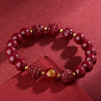 Fortune Jewel Chinese Zodiac Cinnabar Keep Away Evil Spirits Blessing Bracelet