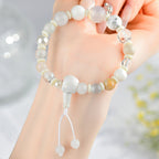 Fortune Jewel White Agate Pearl 18 Beads Balance Luck Bracelet