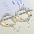 Fortune Jewel White Agate Pearl 18 Beads Balance Luck Bracelet